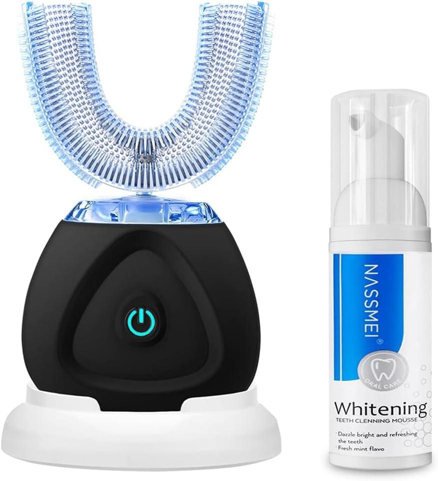 FULYA Automatic Toothbrush with Teeth Whitening Mousse, Electric Tooth Brush for Adult, 360 Auto ToothBrushes Waterproof, Rechargeable Electric Tooth whitening Brush