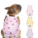 Jollywoods 2 Pack Washable Female Dog Diaper Onesie Sanitary Pantie with Adjustable Suspender, Reusable Fixed Doggie Diapers, Super Absorbent Leakproof for Small Medium Large Dog in Heat Cycle M
