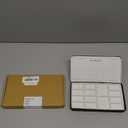 Travel Watercolor Palette,Portable Ceramic Palette with 14 Well,Metal Paint Box with Porcelain Palette(Blak Box) (Black)