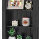 Recessed Medicine Cabinet, Wall Niche, In Shelves, Shelf Insert, 14"W x 24"H ID, 17"W x 27"H OD, 3 Tier, Black, Wood, Shallow Drywall Cabinets, Between Studs Shelving, Open Bathroom Cubby | Houseables