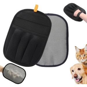 Double-Sided Pet Hair Removal Gloves - Reusable Static Removal Grooming Gloves for Dogs & Cats, Efficient Fur Removal Tool for Furniture, Carpet, Car Seats, Sofa, Bedding & Clothes (1 Pack)