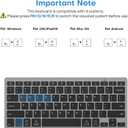 OMOTON 2.4G Wireless Keyboard, Ultra-Slim Compact Mini Keyboard with Type-C & USB-A Receiver, Compatible with Desktop Laptop Tablet PC Smart TV and Windows 11/10/8/7 - Grey