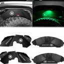 Z8 Front Inner Fender Liners & Rear Inner with LED Light Compatible with 2007-2017 Jeep Wrangler JK & JKU Unlimited 2/4 Doors Steel Mud Guards Bolt-on Style Wheel Well Cover Fenders Flares