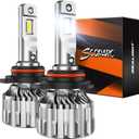 SEALIGHT 9012/Hir2 Bulbs 66000 LM Ultra-Bright 6500K White, S6 9012 Light Bulbs, Real 1:1 Size for Vehicle, Hir2 Fog Lights 80,000hrs+ Lifespan, CANbus-Ready Plug and Play, IP68, Pack of 2