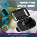 Roam Bike Universal Phone Holder + Waterproof Zipper Storage Case - Fits Smartphones Up To 4" x 7" - Velcro Strap Mounts To Bicycle Frame - Full Touchscreen Capabilities - Black