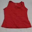 QINSEN Women's Square Neck Sleeveless Double-Layer Tank Tops Basic Tight T Shirts (X-Large, Red)