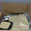 AOOG Front Seat Covers, Car Seat Covers Front Seats, Leather Seat Covers for Cars, Waterproof Seat Covers with Lumbar Support Universal Fit for Most Cars SUV Trucks(Front Pair, Beige&Black)