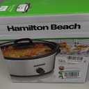 Hamilton Beach 6-Quart Slow Cooker with 3 Cooking Settings, Dishwasher-Safe Stoneware Crock & Glass Lid, Silver (33665G)