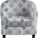 CRFATOP 2 Piece Club Chair Slipcover Stretch Barrel Chair Covers Printed Tub Chair Slipcovers Soft Armchair Covers Removable Furniture Protector Arm Chair Cover for Living Room,16 (Color A05)