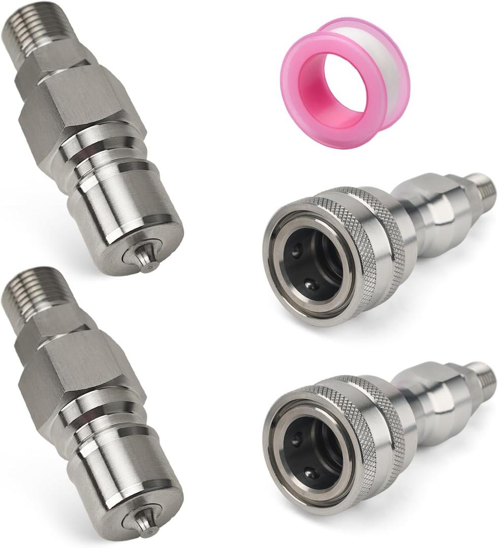 2Pcs M14-M16 Hydraulic Quick Coupling Adapter for Mini Excavator Hydraulic Hose Pipe Thread Connector Compatible with Most AGT Mini Excavators Well with M16 Ports