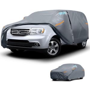 Waterproof Honda Pilot(2002-2026) Car Cover with Breathable Vents, [2026 Upgrade] Premium Covers with Cotton Liner and Zipper Door, Sun Rain Snow Dust Uv Protection.(Gift with Towel)