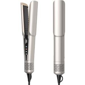 Hair Straightener - 2 in 1 Wet to Dry Hair Dryer and Straightener with High-Speed Airflow + Rapid Heat-Up + Customizable Temperature + LCD Display & Auto Shut-Off + No Heat Damage (Gold)
