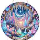 5D Diamond Art Hanging Kit for Adult,Special Shaped Rhinestone,Double Sided DIY Acrylic Diamond Art Painting Window Pendants Home Garden Wall Hanging Kits Hanging Ornament (Crystal cave)