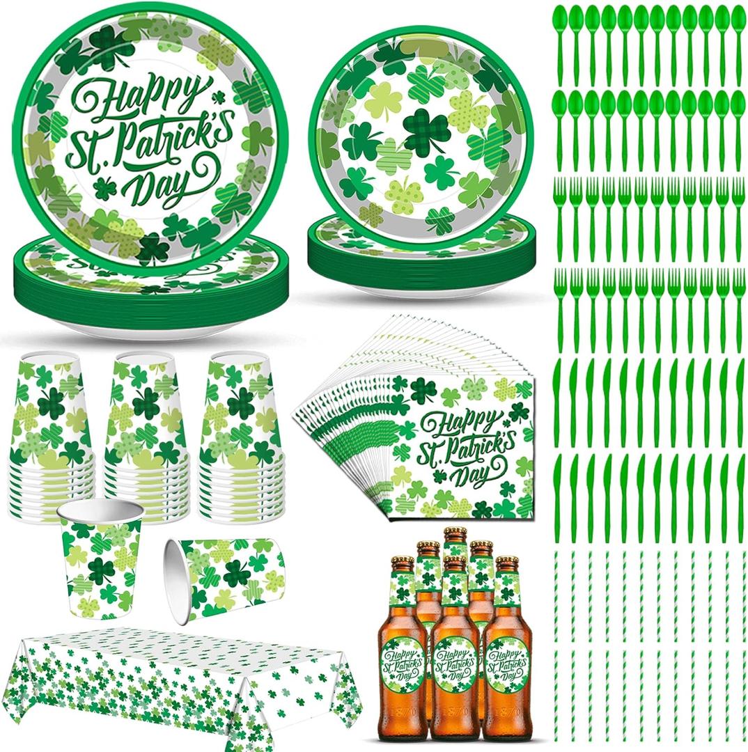 St Patricks Day Plates and Napkins St Patricks Day Decorations Party Decorations Party Supplies Saint Datricks Day Accessories