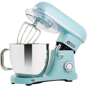 Kitchen in the box Stand Mixer - 6.5 Quart Mixing Bowl with Handle, 900 Watt Powerful Heavy Bread Dough Standing Mixers Tilt-head with Dough Hook, Whisk, Flat Beater and Splash Guard (Blue)