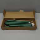 Rossesay 10 Pcs Flameless LED Taper Candles Battery Operated Candles 8.58'', 9.69'', 10.98'', 12.91'', 12.8'' Flameless Candlesticks Flickering for Halloween Christmas Church Wedding (Green)