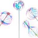 4 Pack Magic Rave Bubble Wand,Rainbow Spinner Toy,Rainbow Twirler Stick,Bubble Spinner Wand Toy for Adults, Colorful Wand for Party and Festivals.(Color)