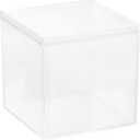 Hammont Clear Acrylic Box - Square Cube Home Storage Boxes - Bathroom Organizers | Kitchen | Office Containers - Display Box with Lid - Party Favor Gift Boxes | Measures 4.72"x4.72"x4.72" | 2 Pack