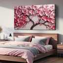 Pink Flower Wall Art for Bedroom Women Tree Prints Wall Art for Living Room Large Artwork for Wall Office Size 29 x 58 Inch
