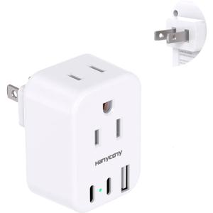 HANYCONY US to Japan Plug Adapter, Japan Power Travel Adpter with 2 Outlets 3 USB Ports(2 USB C), Type A Plug Adapter for Amercian USA to Japanese China Canada Mexico Philippines Peru