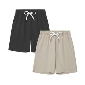 DANI CHINS Boys Loose Athletic Shorts with Pockets for Casual Sports Outdoor(Black, Beige, 12)
