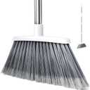 Broom, Outdoor Brooms for Sweeping Indoor, Adjustable 55" Pet Hair Removal Heavy Duty Broom for Floors Home Kitchen Garage Commercial Patio Industrial Snow (White)