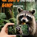 Assark Trail Camera 64MP 4K with Fixed Solar Panel, 6000mAh Game Camera with Night Vision Motion Activated Waterproof IP66 for Wildlife Deer Critter, Outdoor WiFi Trail Cam, 32GB SD Card Included