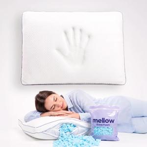 Mellow Flex Adjustable Memory Foam Pillow, Customizable Loft (White, King)