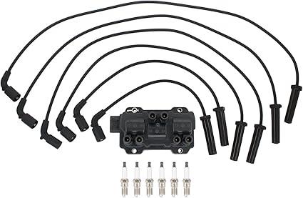 Ignition Coil and Spark Plug Wires Set for Chevy Equinox Express Impala Malibu Silverado Uplander GMC Savana Sierra 1500 Buick Lucerne Terraza Pontiac G6 Torrent Saturn Vue 3.4 3.5 3.9 4.3