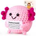 Emotional Support Nuggets Crochet Kit, Positive Crochet Axolotls, Handmade Inspirational Gifts Emotional Cheer Support Funny Pickle, Positive Crochet Animals Birthday Gifts for Women Man
