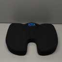 Everlasting Comfort Doctor Recommended Memory Foam Seat Cushion for Office Chairs & Car - Ergonomic Office Desk Accessories - Cushions for Tailbone Pain Relief, Sciatica (Black, Large)