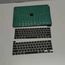 KEROM Compatible for Crocodile MacBook Pro 13 Inch Case 2025-2016 M2 M1 A2338 A2289 A2251 A2159 A1989 A1706 A1708, Textured Aligator Skin Snakeskin PU Leather Hardshell & Keyboard Cover, Emerald Green