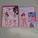 Barbie D.I.Y. Magnetic Play Set, 75 Pieces, 3 Magnetic Dolls, Crafts for Kids Ages 4-8, 4 Year Old Girl Birthday Gifts, Girl Toys, Cute Travel Toy, Fun Airplane Activities, Pretend Play for Girls