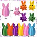 6 Pcs Easter 3D Printed Bunny Eggs with Bunny Inside 3.5 Inch Colorful Fractal Fidget Decorative Rabbit Eggs Basket Stuffer Filler for Relax Anxiety Easter Spring Party Favors Gifts