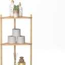 Wisuce Corner Shelf Stand  3 Tier Bamboo Small Corner Bookshelf for Office Kitchen Bedroom Plant Stand Living Room Decor Small Space (Nature)