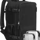 Beraliy Travel Backpack for Men Women, Large Carry On Backpack, Personal Item Bag Airline Approved, 17 inch Laptop Backpack, Business Work Gym Weekender Bag, Black