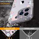 2 x LUHOURI for iPhone 15 Pro Max Case with Screen Protector - Crystal Acrylic Clear - Fashionable Designs for Women and Girls - Slim Fit Shockproof Protective Phone Cover 6.7",Nice Blossoms