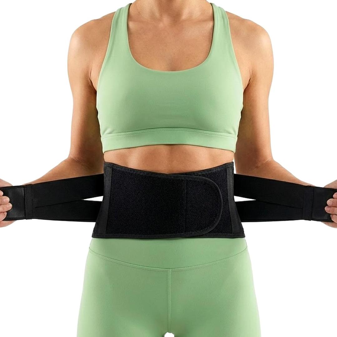 Adjustable Back Brace for Lower Back Pain for Women and Men - Breathable & Comfortable Lower Back Brace Belt for Sciatica, Scoliosis, Herniated Disc - Lightweight Lumbar Support Belt for Work, Driving & Walking, etc., Black.
