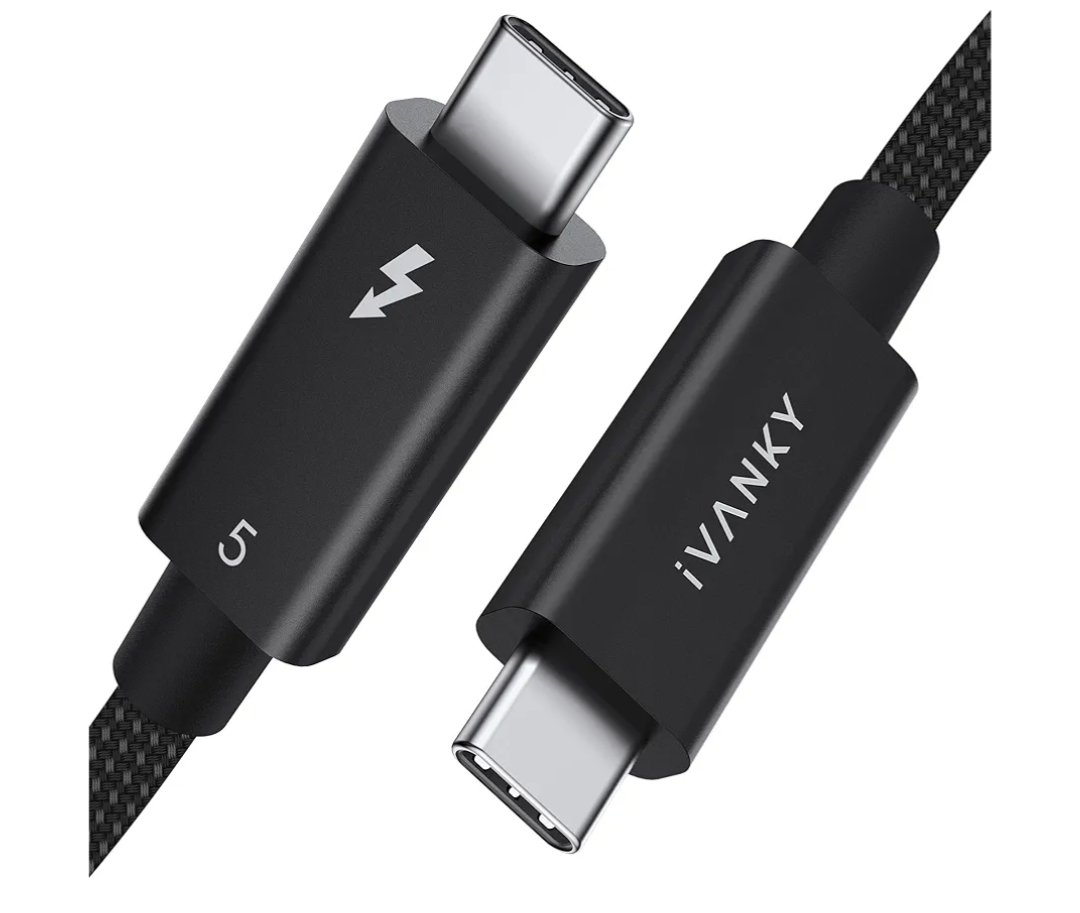 IVANKY | Intel Certified | Thunderbolt 5 Cable 3.3ft, up to 120Gbps and 240W, Premium Braided Thunderbolt Cable 80Gbps, Compatible with Thunderbolt 4/3, USB4, MacBook M4 Pro, iPhone 17/16/15-3.3FT