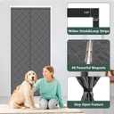 PIGETALE Insulated Door Curtain Fit Door 36"x80", Weatherproof Oxford Fabric Magnetic Thermal Cover for Winter/Front/Back Doors, Self-Closing Doors Net Screen Doorway Curtain, Keep Cold Drafts Out (38"W x 82"L (Pack of 1))