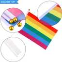 90 Packs Small New Intersex Progress Pride Rainbow Gay Stick Flag Mini Hand Held LGBTQ Flags Decorations 5x8inch