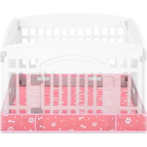Marsui Dog Playpen Bottom Pad Fits for 36 Inch 4 Panels Pet Exercise Mat Puppy Crate Pad Reusable Washable Pet Training Pee Mat Hoop and Loop Design, Playpen Not Included (Pink)