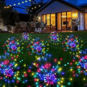 PEVOROS Garden Decor Solar Lights Outdoor,120LED Waterproof Colorful Solar Fairy Garden Lights for Outdoor Decoration,Yard, Patio, Porch,Flower Pot,Pathway,Christmas (8Pack) 