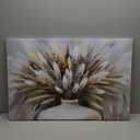 iHAPPYWALL Large Pampas Grass Wall Art Boho Botanical Plant Farmhouse Decoration Dried Floral Grass in Vase Canvas Prints for Home Kitchen Bedroom Ready to Hang 24x36inch