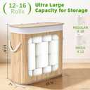 Livole Hand-Woven Bamboo Toilet Paper Storage with Lid & Handle, Natural