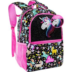 Decorably 16.5in Themed Kids Backpack with 3 Main Compartments & 2 Side Pockets, Backpack for Kids with Padded Straps & Back
