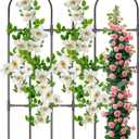 Trellis for Climbing Plants Outdoor,47.2" H Garden Trellis,Rustproof Garden Arch Trellis Cucumber Tomato Support Structure for Raised Bed(Black)
