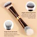 MAANGE Makeup Brushes 16Pcs Professional Foundation Powder Blush Contour Eyeshadows Double-End Makeup Brushes Set with Bag and Gift Box-CoffeeBrown