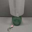 Glass Table Lamp Blue - StyleCraft: Seeded Glass Finish, White Linen Shade, UL Listed, Modern Decor