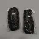 2 Packs Black Long Braided Ponytail Extension For Black Women Soft Synthetic Hair Piece For Women with Hair Tie Straight Wrap Around Ponytail Braided Hair Extensions pre Stretched 30 Inch (1b)